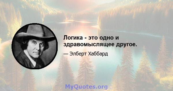 Логика - это одно и здравомыслящее другое.