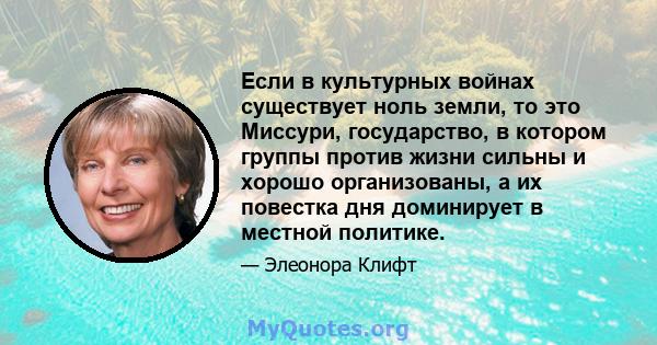 Если в культурных войнах существует ноль земли, то это Миссури, государство, в котором группы против жизни сильны и хорошо организованы, а их повестка дня доминирует в местной политике.