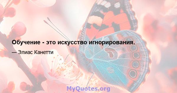 Обучение - это искусство игнорирования.