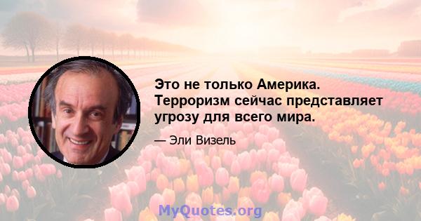 Это не только Америка. Терроризм сейчас представляет угрозу для всего мира.