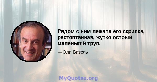 Рядом с ним лежала его скрипка, растоптанная, жутко острый маленький труп.