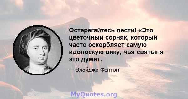 Остерегайтесь лести! «Это цветочный сорняк, который часто оскорбляет самую идолоскую вику, чья святыня это думит.