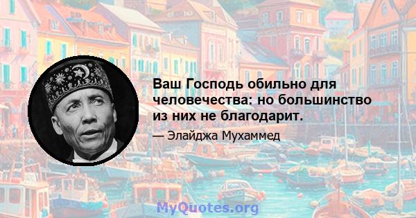 Ваш Господь обильно для человечества: но большинство из них не благодарит.