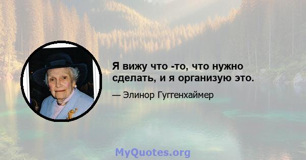 Я вижу что -то, что нужно сделать, и я организую это.