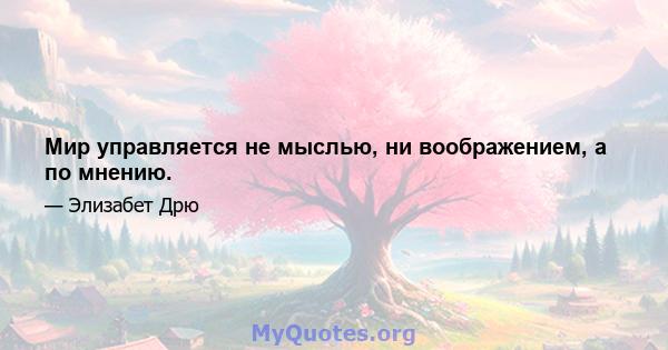 Мир управляется не мыслью, ни воображением, а по мнению.