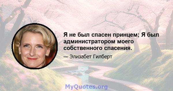 Я не был спасен принцем; Я был администратором моего собственного спасения.