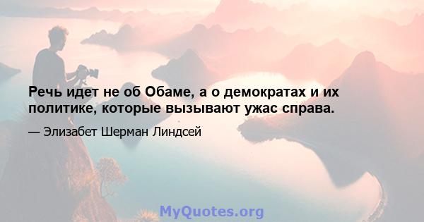 Речь идет не об Обаме, а о демократах и ​​их политике, которые вызывают ужас справа.