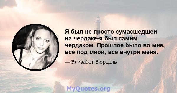 Я был не просто сумасшедшей на чердаке-я был самим чердаком. Прошлое было во мне, все под мной, все внутри меня.