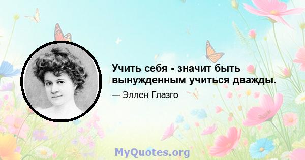 Учить себя - значит быть вынужденным учиться дважды.