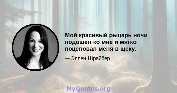 Мой красивый рыцарь ночи подошел ко мне и мягко поцеловал меня в щеку.