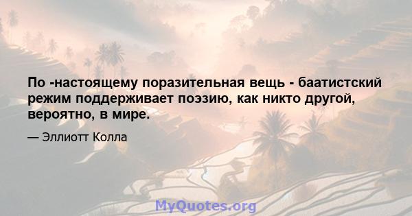 По -настоящему поразительная вещь - баатистский режим поддерживает поэзию, как никто другой, вероятно, в мире.