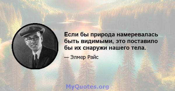 Если бы природа намеревалась быть видимыми, это поставило бы их снаружи нашего тела.