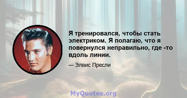 Я тренировался, чтобы стать электриком. Я полагаю, что я повернулся неправильно, где -то вдоль линии.