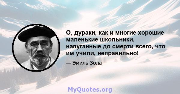 О, дураки, как и многие хорошие маленькие школьники, напуганные до смерти всего, что им учили, неправильно!