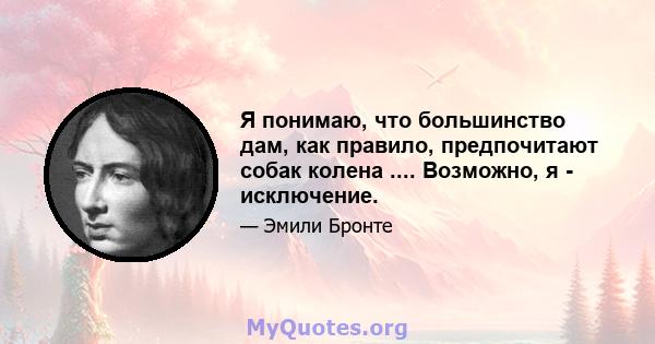 Я понимаю, что большинство дам, как правило, предпочитают собак колена .... Возможно, я - исключение.