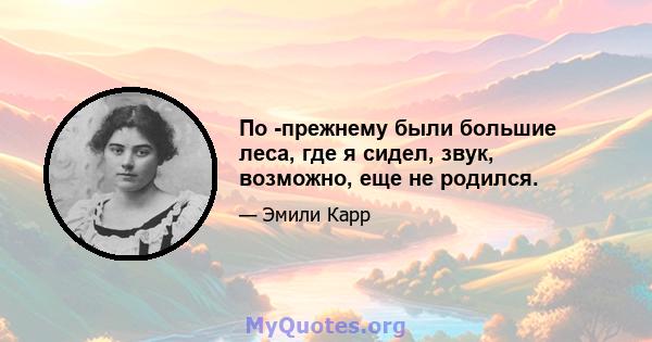 По -прежнему были большие леса, где я сидел, звук, возможно, еще не родился.