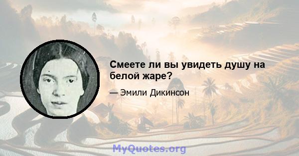 Смеете ли вы увидеть душу на белой жаре?