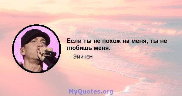 Если ты не похож на меня, ты не любишь меня.