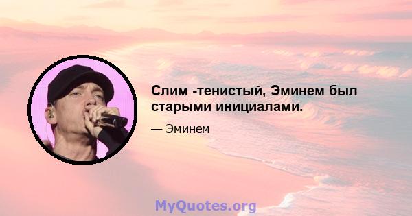 Слим -тенистый, Эминем был старыми инициалами.