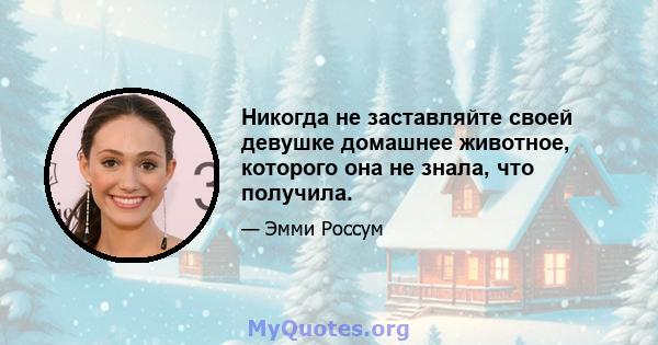 Никогда не заставляйте своей девушке домашнее животное, которого она не знала, что получила.