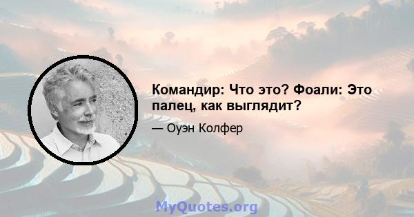 Командир: Что это? Фоали: Это палец, как выглядит?