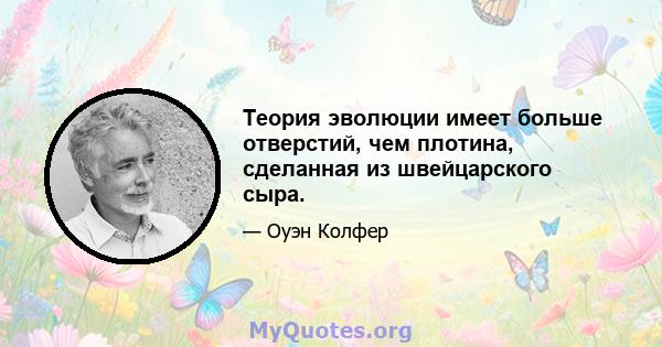 Теория эволюции имеет больше отверстий, чем плотина, сделанная из швейцарского сыра.