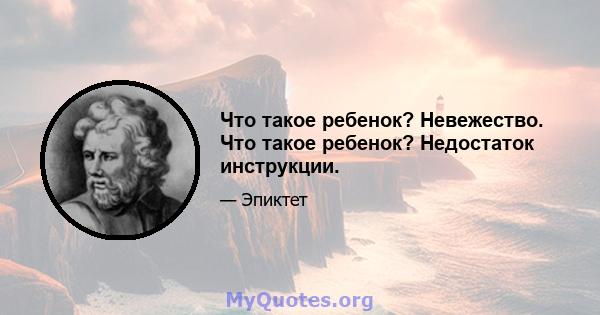 Что такое ребенок? Невежество. Что такое ребенок? Недостаток инструкции.