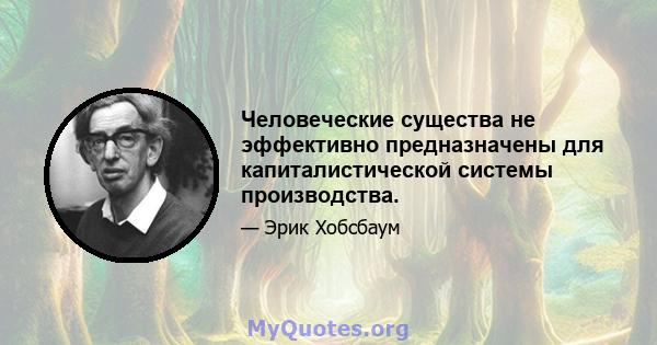 Человеческие существа не эффективно предназначены для капиталистической системы производства.