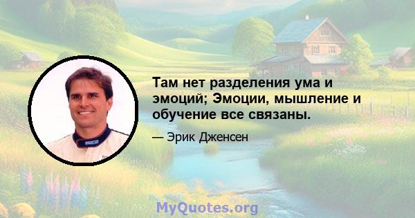 Там нет разделения ума и эмоций; Эмоции, мышление и обучение все связаны.