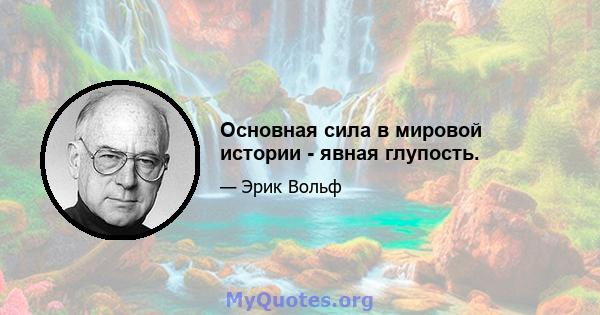 Основная сила в мировой истории - явная глупость.