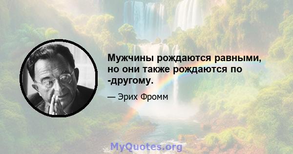 Мужчины рождаются равными, но они также рождаются по -другому.