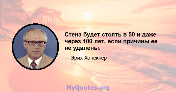 Стена будет стоять в 50 и даже через 100 лет, если причины ее не удалены.