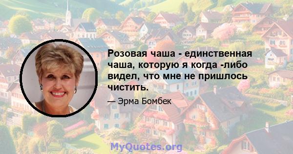 Розовая чаша - единственная чаша, которую я когда -либо видел, что мне не пришлось чистить.