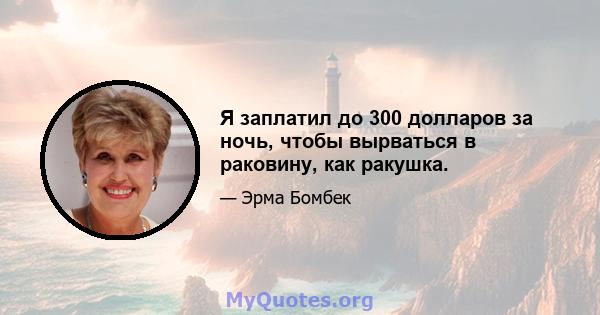 Я заплатил до 300 долларов за ночь, чтобы вырваться в раковину, как ракушка.