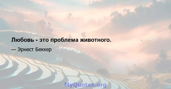 Любовь - это проблема животного.