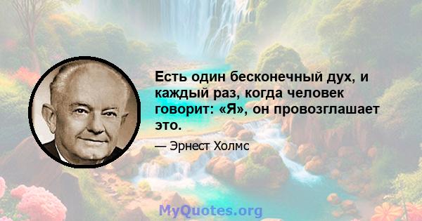 Есть один бесконечный дух, и каждый раз, когда человек говорит: «Я», он провозглашает это.