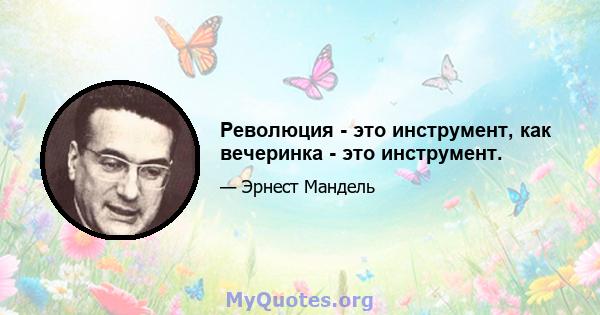 Революция - это инструмент, как вечеринка - это инструмент.