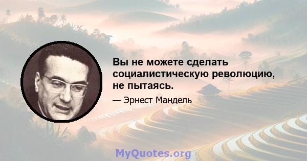 Вы не можете сделать социалистическую революцию, не пытаясь.