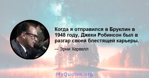 Когда я отправился в Бруклин в 1948 году, Джеки Робинсон был в разгар своей блестящей карьеры.