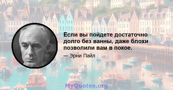 Если вы пойдете достаточно долго без ванны, даже блохи позволили вам в покое.