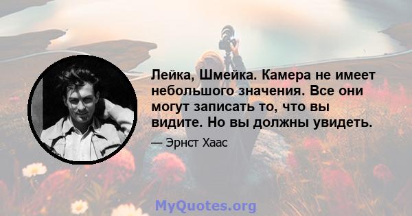 Лейка, Шмейка. Камера не имеет небольшого значения. Все они могут записать то, что вы видите. Но вы должны увидеть.