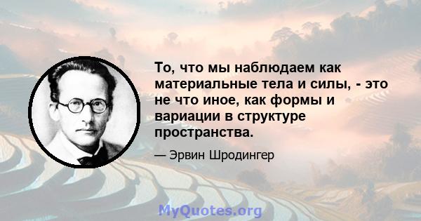 То, что мы наблюдаем как материальные тела и силы, - это не что иное, как формы и вариации в структуре пространства.