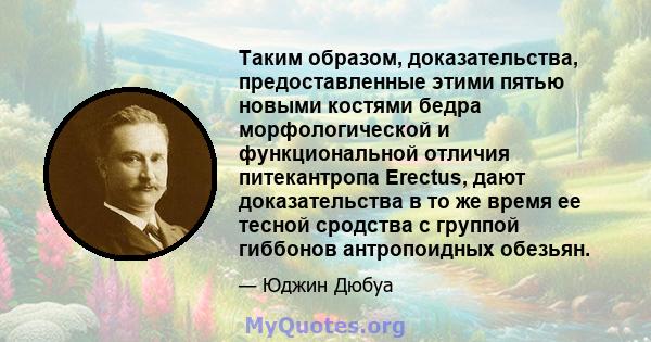 Таким образом, доказательства, предоставленные этими пятью новыми костями бедра морфологической и функциональной отличия питекантропа Erectus, дают доказательства в то же время ее тесной сродства с группой гиббонов