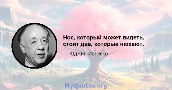 Нос, который может видеть, стоит два, которые нюхают.