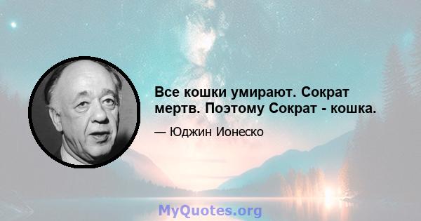 Все кошки умирают. Сократ мертв. Поэтому Сократ - кошка.