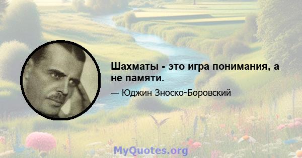 Шахматы - это игра понимания, а не памяти.