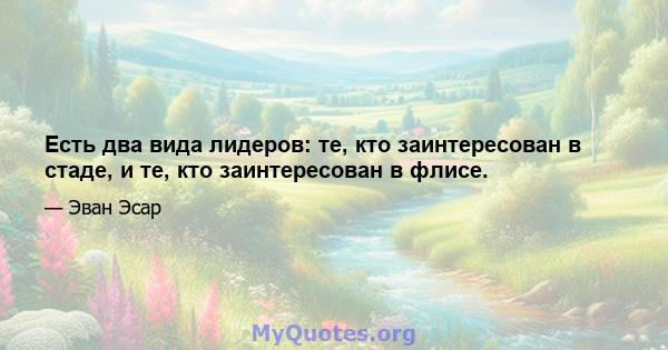 Есть два вида лидеров: те, кто заинтересован в стаде, и те, кто заинтересован в флисе.