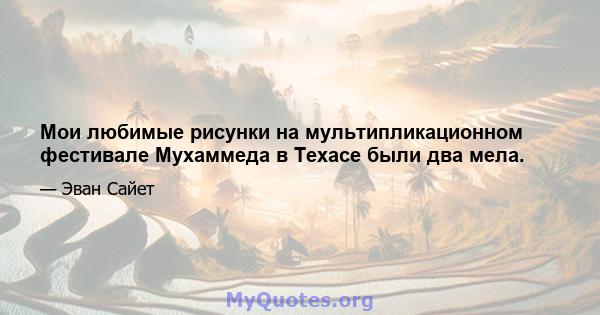 Мои любимые рисунки на мультипликационном фестивале Мухаммеда в Техасе были два мела.