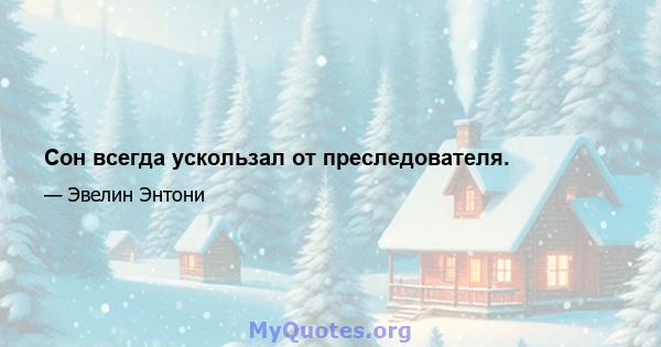 Сон всегда ускользал от преследователя.