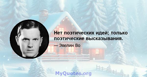 Нет поэтических идей; только поэтические высказывания.